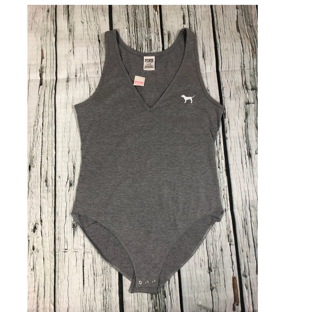 Pink Victoria’s Secret one piece bathing suit grey